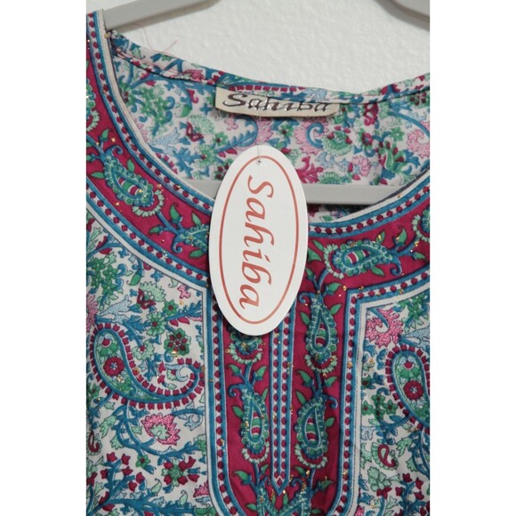Sahiba Women's Tunic/Top/Blouse Long Sleeve Round Neck Flowy Size Med/Large - Picture 4 of 9